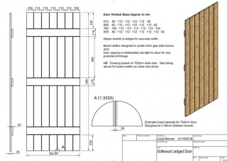 3 Ledged and Braced Pine Doors - Butt and Bead